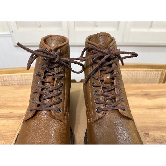 Frye Men's Tyler Lace Up Boots Cognac Full Grain Leather Size 8 NWOB Classic - Picture 5 of 12